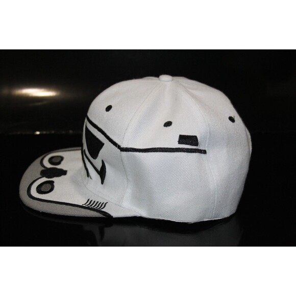 Star Wars Disney Storm Trooper Helmet Design Snapback Cap Hat White Black Adult - Picture 4 of 7